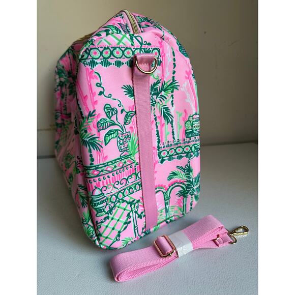Lilly Pulitzer Duffel bag Mandevilla Baby Always Worth It new pink blue 18”READ - Picture 3 of 9